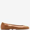 Tory Burch Reva Nappa Leather Ballerina Flats In Brown