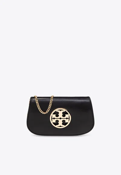 Tory Burch Reva Nappa Leather Shoulder Bag In Black