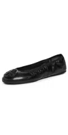 Tory Burch Suede Minnie Travel Ballet Flats In Black