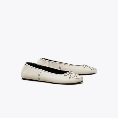 Tory Burch Reva Travel Ballet In Gray