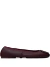 Tory Burch Reva Travel Logo-embellished Ballet Flats In Burgundy