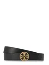 Tory Burch Reversible 1-inch Cow Leather Belt In Black