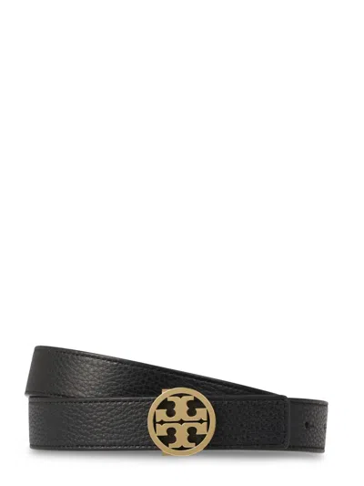 Tory Burch Reversible 1-inch Cow Leather Belt In Black