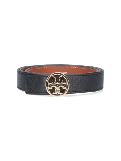 Tory Burch Reversible Belt Miller In Black