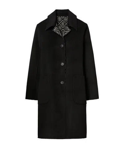Tory Burch Reversible Buttoned Coat In Metallic