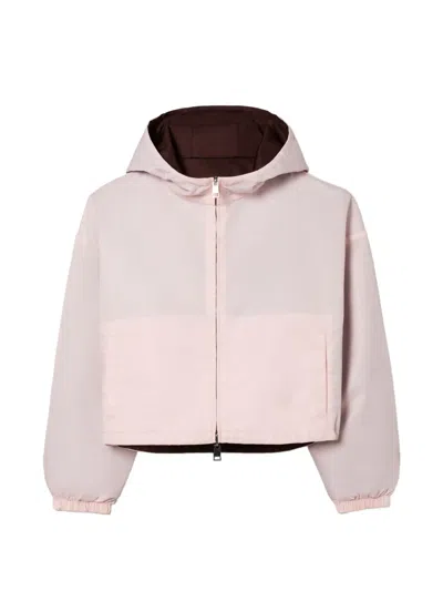 Tory Burch Reversible Cropped Nylon Jacket In Multi
