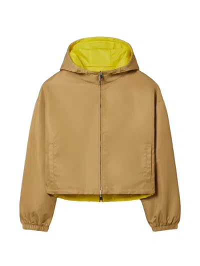 Tory Burch Reversible Cropped Nylon Jacket In Multi