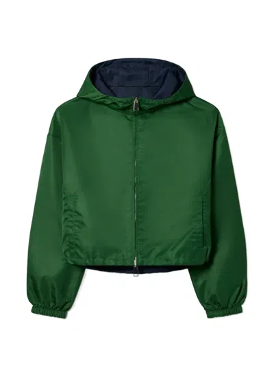 Tory Burch Reversible Cropped Nylon Jacket In Multi