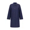 Tory Burch Reversible Double-face Wool Coat In Blue