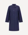 Tory Burch Jacquard Wool Coat With Monogram T In Blue