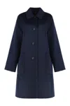Tory Burch Reversible Double-faced Wool Jacket With T Monogram In Blue