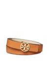 Tory Burch 1" Mileer Reversible Belt In Ivory/tan/gold