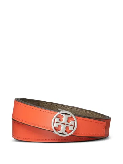 Tory Burch Wendbarer Gürtel Mit Logo-schild In Purple