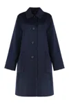 Tory Burch Reversible Wool Coat In Blue