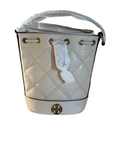 Tory Burch Rhombus Dragline Bucket Shoulder Bag In White