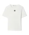 Tory Burch Cotton Rib Logo Tee In White