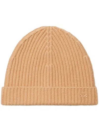 TORY BURCH RIBBED CASHMERE BEANIE