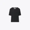 Tory Burch Ribbed Tie-back Pullover In Black