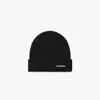 Tory Burch Ribbed Knit Beanie In Black