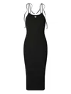 Tory Burch Ribbed Spaghetti-strap Midi Dress In Black