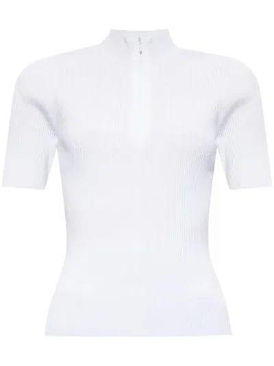 Tory Burch Ribbed T-shirt In White