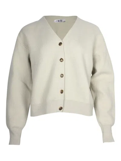 Pre-owned Tory Burch Ribbed V-neck Cardigan In Green