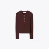 Tory Burch Ribbed Viscose Henley