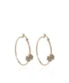 Tory Burch Eleanor Pavé Logo Hoop Earrings In Yellow