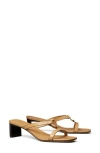 Tory Burch Leather Ring Heeled Slide Sandals In Cantucci