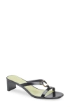 Tory Burch Ring Hardware Slide Sandal In Perfect Black/mint Green