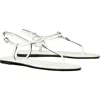 Tory Burch T-strap Sandal In Bianco/silver