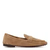 Tory Burch River Rock Suede Flat Shoes In Brown