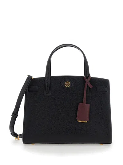 Tory Burch Logo-patch Tote Bag In Black