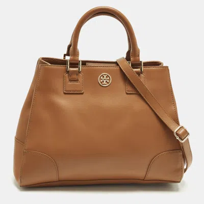 Pre-owned Tory Burch Robinson Brown Leather Tote