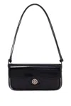 Tory Burch Robinson Spazzolato E/w Shoulder Bag In Black