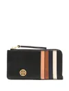 Tory Burch Robinson Colour-block Zip-fastening Wallet In Black