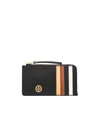 Tory Burch Robinson Colour-block Zip-fastening Wallet In Black