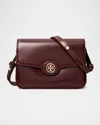 Tory Burch Robinson Convertible Leather Shoulder Bag In Tempranillo/gold