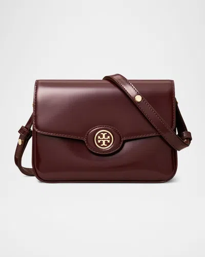 Tory Burch Robinson Convertible Leather Shoulder Bag In Tempranillo/gold