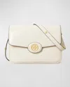 Tory Burch Robinson Convertible Patent Shoulder Bag In Shea Butter