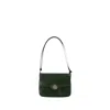 Tory Burch Robinson Convertible Shoulder Bag -  - Leather  - Green In Black