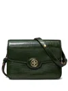 Tory Burch Robinson Crosshatched Convertible Shoulder Bag In Green