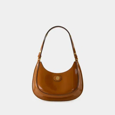 Tory Burch Robinson Crescent Hobo Bag -  - Leather - Brown