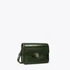 Tory Burch Robinson Crosshatched Convertible Shoulder Bag In Dark Everglade