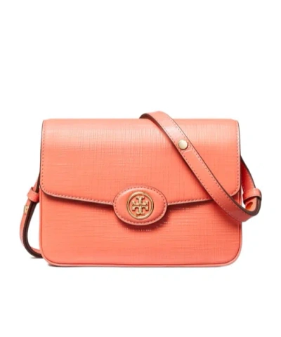 Tory Burch Robinson Crosshatched Convertible Shoulder Bag In Pink