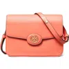 Tory Burch Robinson Crosshatched Leather Convertible Crossbody Bag In Pink