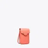 Tory Burch Robinson Crosshatched Phone Crossbody In Coral Crush