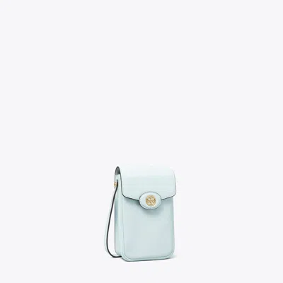 Tory Burch Robinson Crosshatched Phone Crossbody In Blue