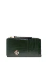 TORY BURCH TORY BURCH ROBINSON CROSSHATCHED ZIP CARD CASE