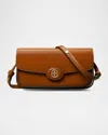 Tory Burch Robinson East-west Leather Shoulder Bag In Dark Sienna